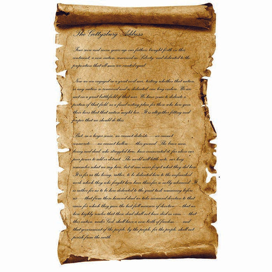 Gettysburg Address Old Parchment Cardboard Cutout