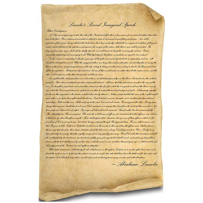 Lincolns Second Inugual Address Cardboard Cutout