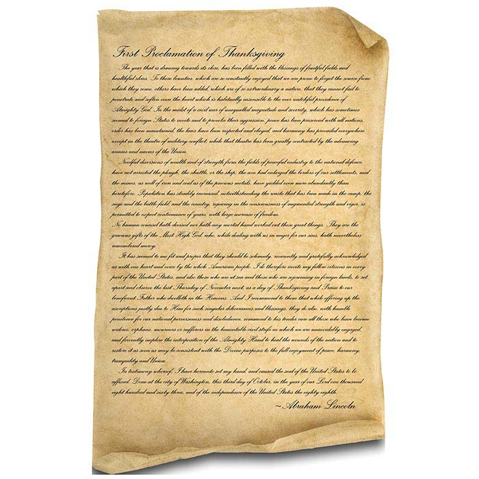 Lincolns Thanksgiving Proclamation Cardboard Cutout