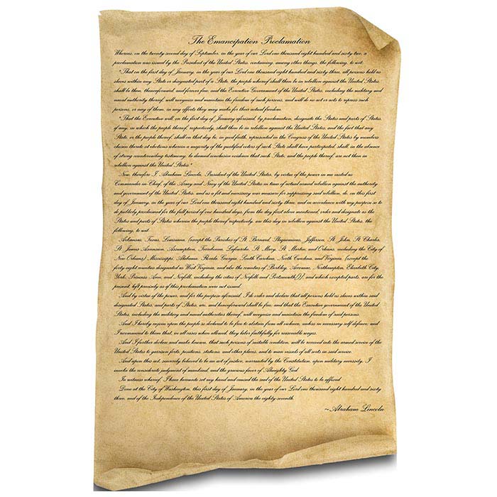 Emancipation Proclamation Old Parchment Cardboard Cutout