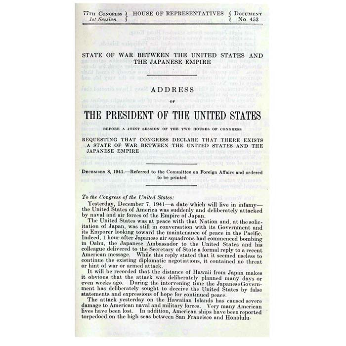 Declaration of War Roosevelt Cardboard Cutout