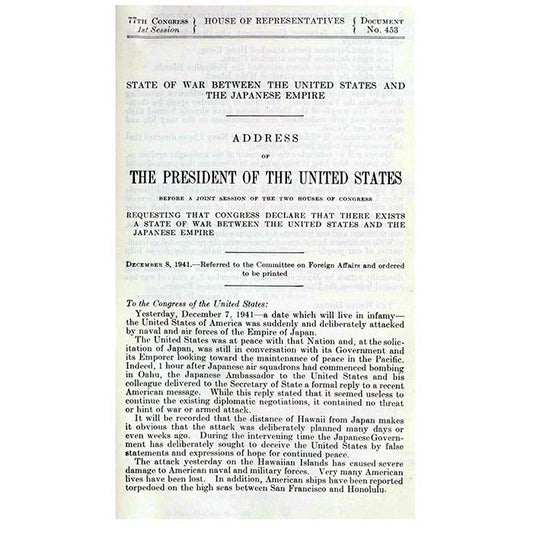 Declaration of War Roosevelt Cardboard Cutout