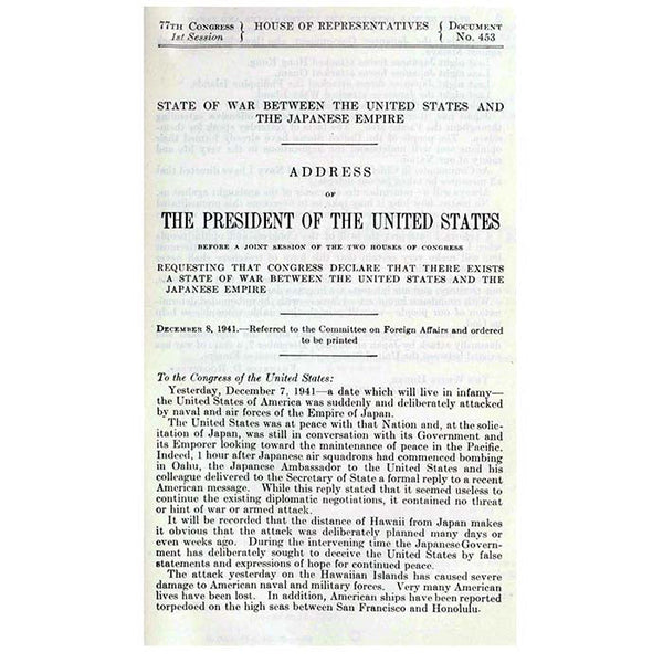 Declaration of War Roosevelt Cardboard Cutout