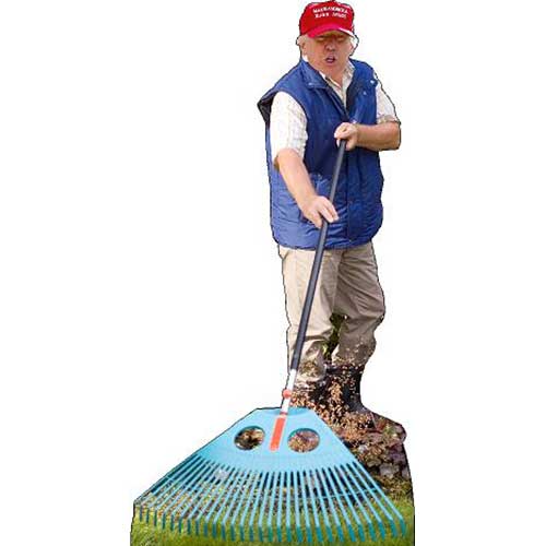 Trump Rake Cardboard Cutout Free Shipping – Life Size Custom Cutouts