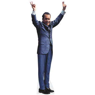 Richard Nixon V Sign Peace Hands Cardboard Cutout