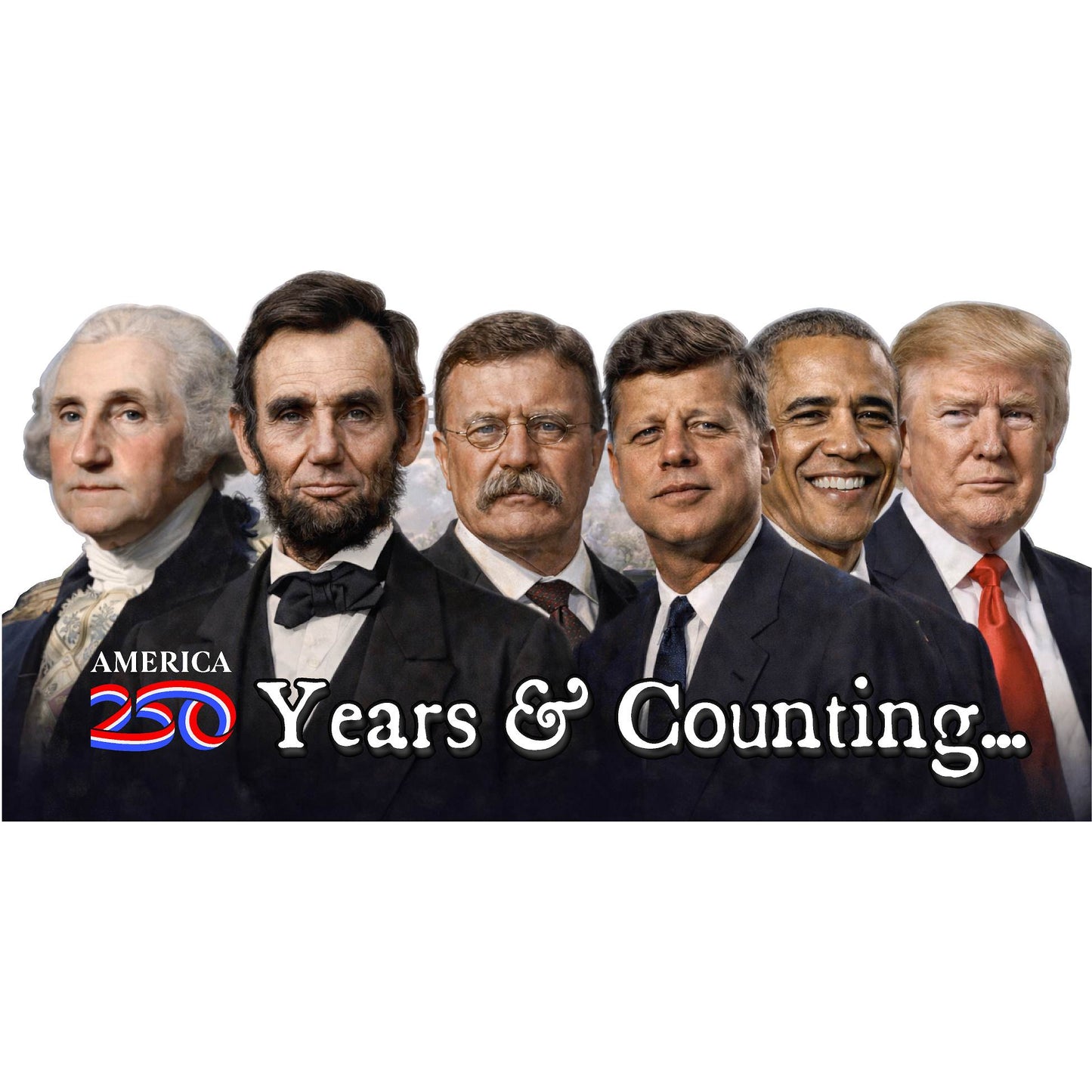 250 Years America Washington Lincoln Roosevelt Kennedy Obama Trump Cardboard Cutout