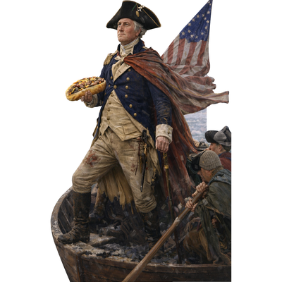 Washington Crossing Delaware With Cheesesteak Cardboard Cutout