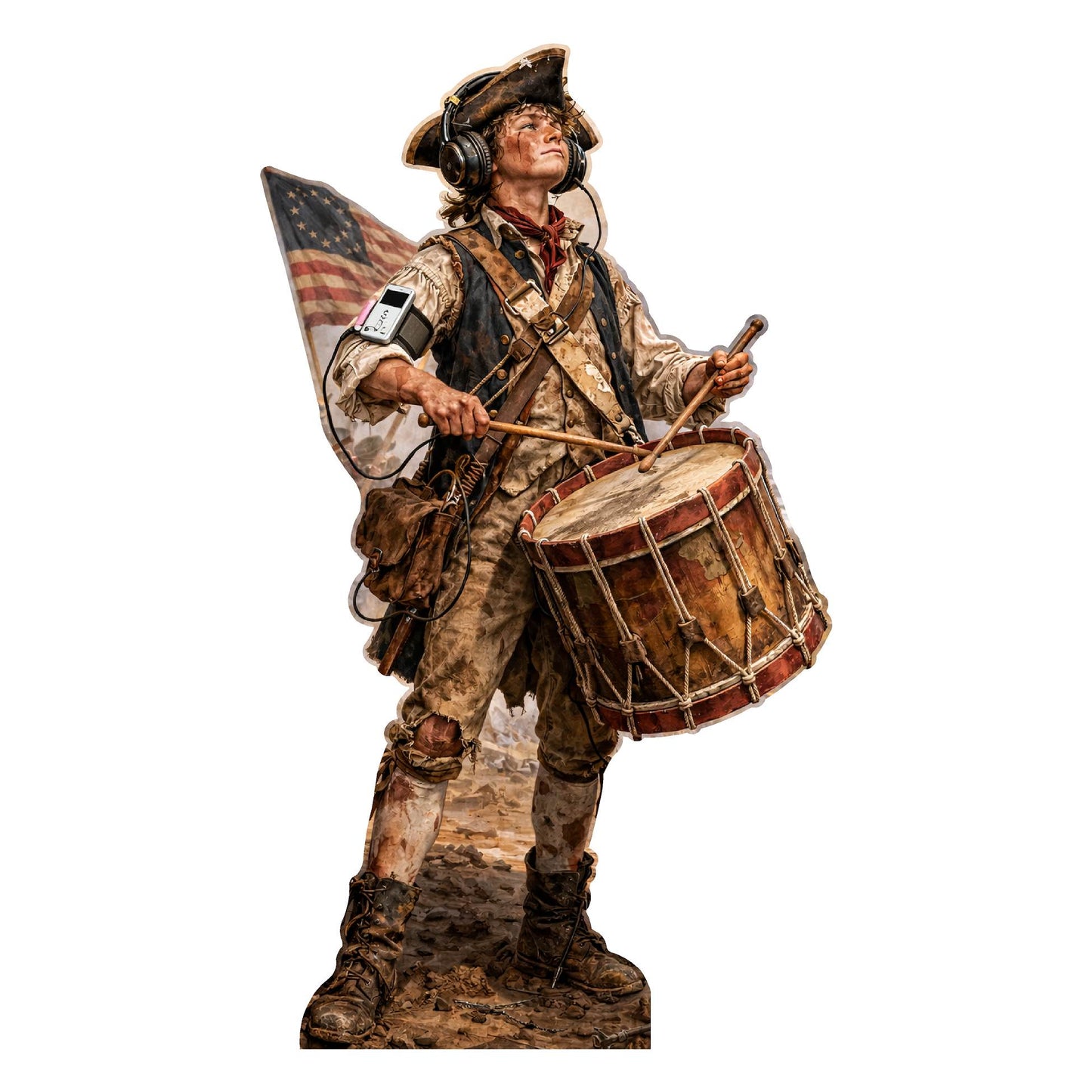 Revolutionary War American History Drummer MP3 Player Cardboard Cutout