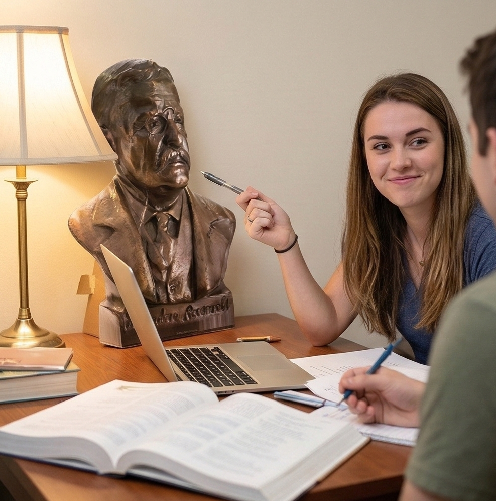 President Teddy Theodore Roosevelt Metal Bust Cardboard Cutout