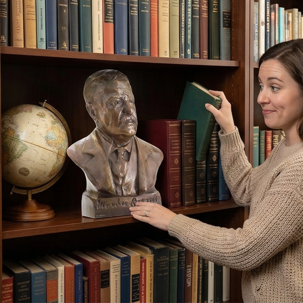 President Teddy Theodore Roosevelt Metal Bust Cardboard Cutout