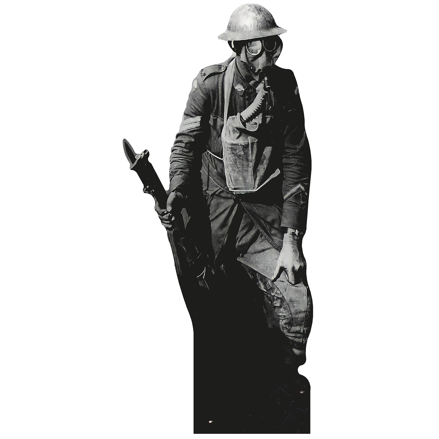 Soldier in Gas Mask World War 1 Cardboard Cutout