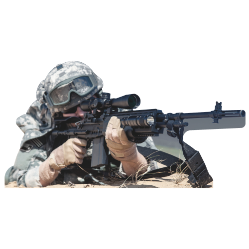 Military Marksman Infantry Airborne Sniper Pointing Gun Cardboard Cutout
