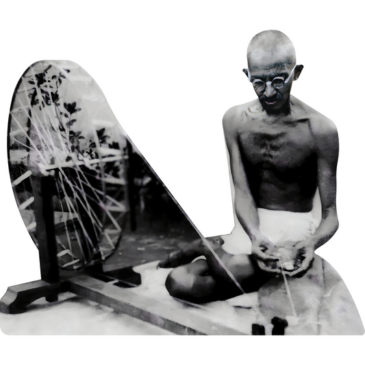 1946 Mahatma Gandhi Khadi Spinning Wheel Cardboard Cutout
