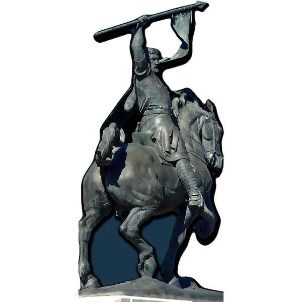 El Cid Knight War Lord Horse Spear Flag Statue Cardboard Cutout