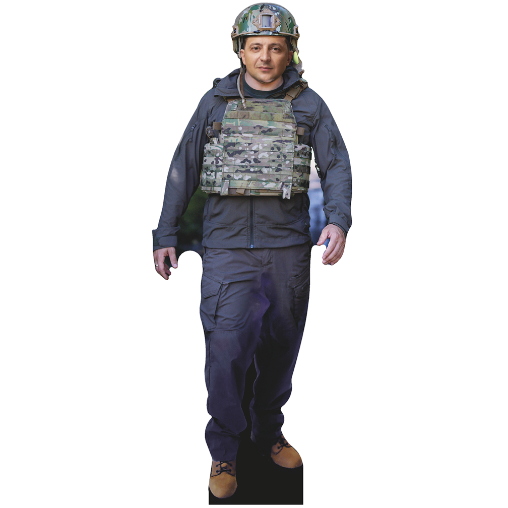 Volodymyr Zelenskyy Military Gear Cardboard Cutout