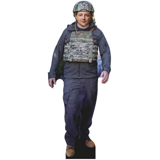 Volodymyr Zelenskyy Military Gear Cardboard Cutout