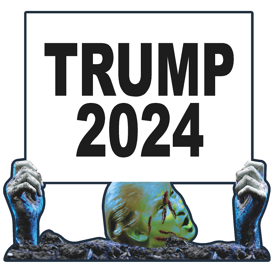 Donald Trump Halloween Zombie 2024 Plastic Outside Yard Sign