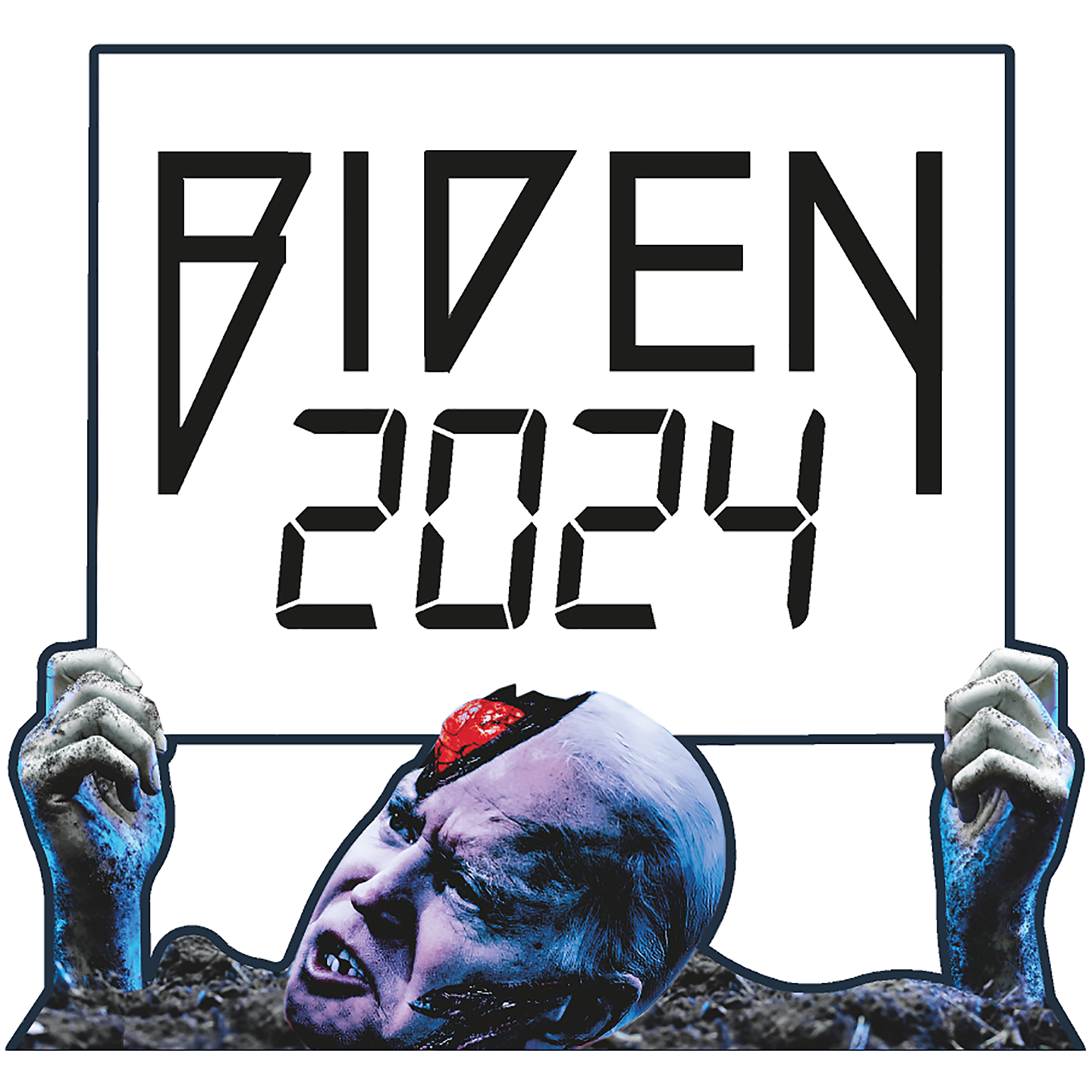 Joe Biden Halloween Zombie 2024 Plastic Outside Yard Sign