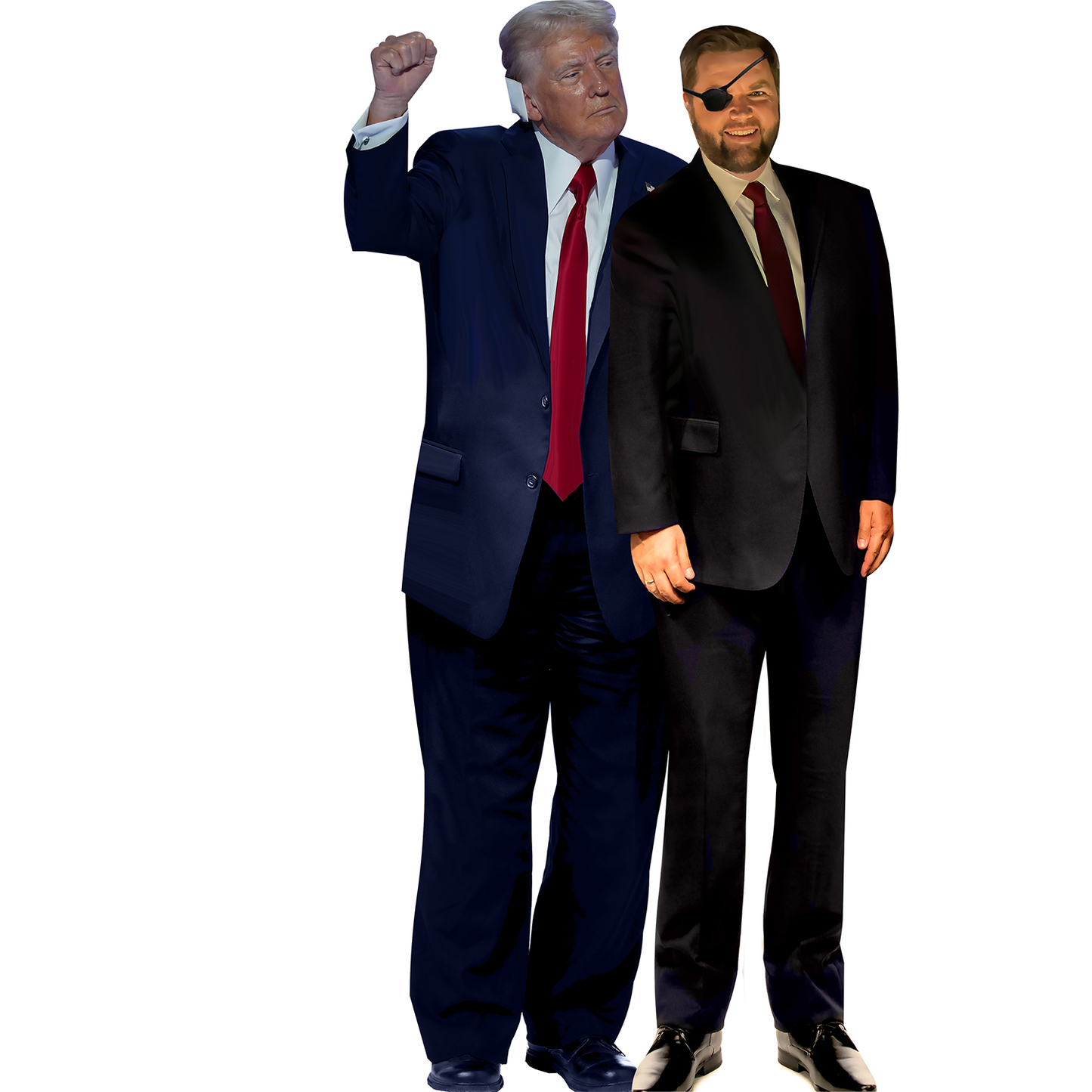 Donald Trump Ear Bandage JD Vance Eye Patch Cardboard Cutout