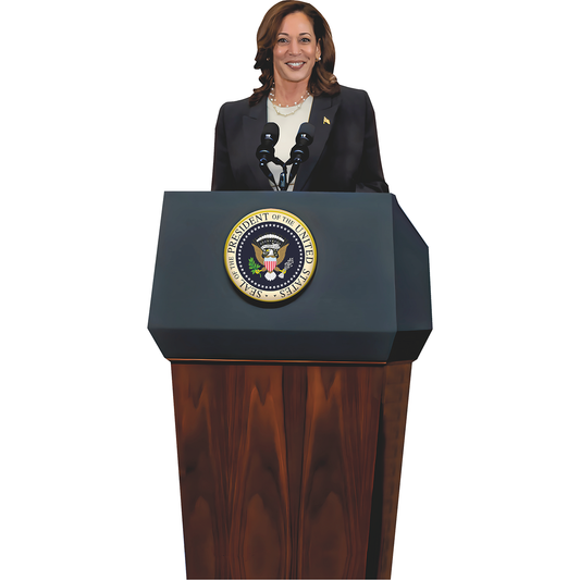 Kamala Harris Presidential Podium Cardboard Cutout