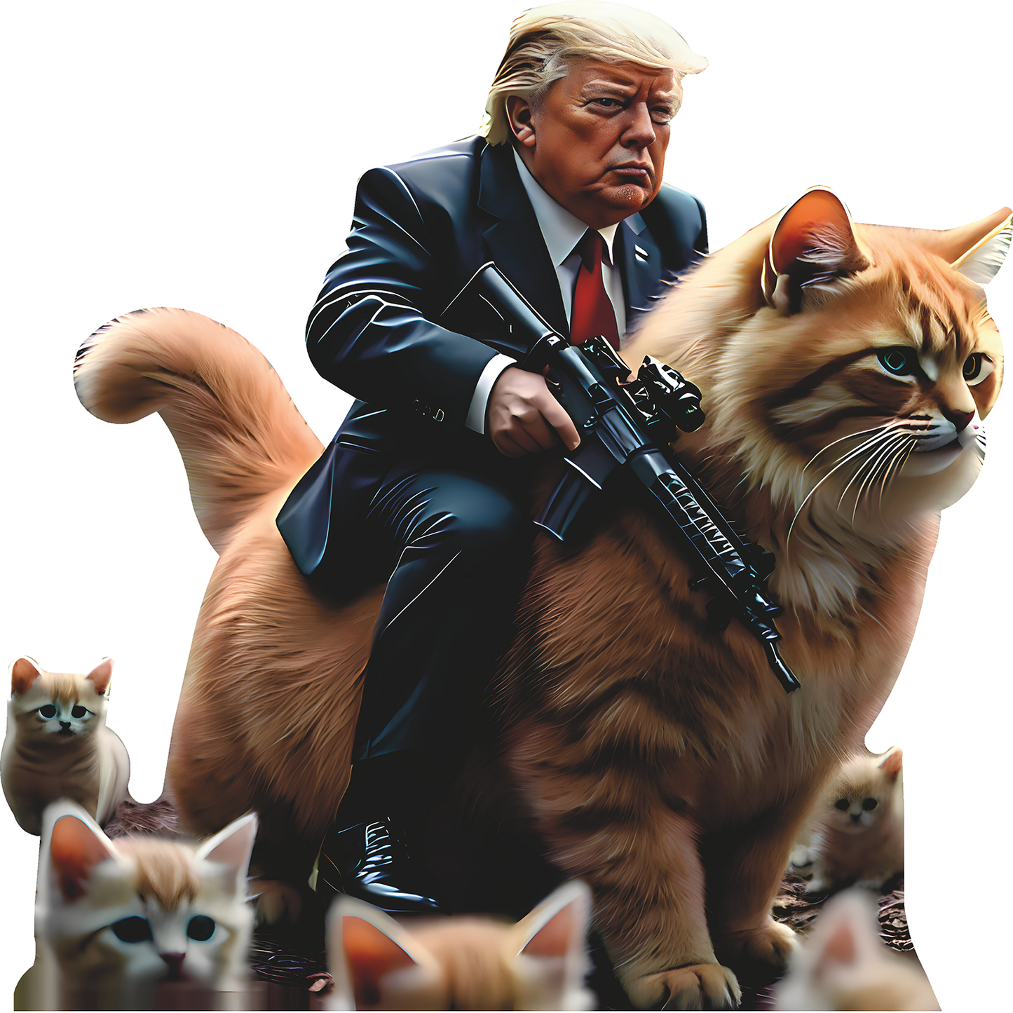 Pets For Donald Trump Cat M16 Rifle Cardboard Cutout