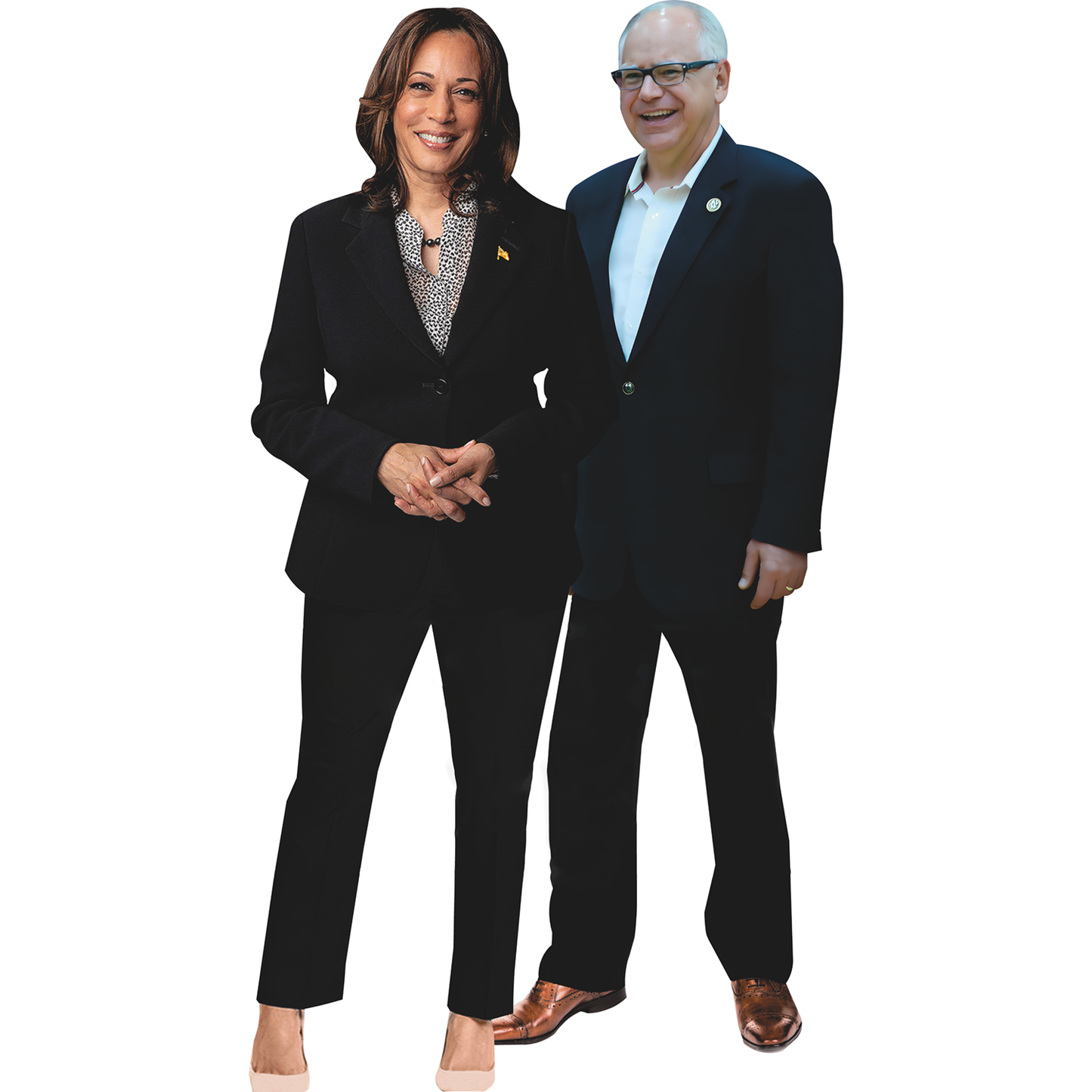 Kamala Harris Tim Walz No Text Cardboard Cutout