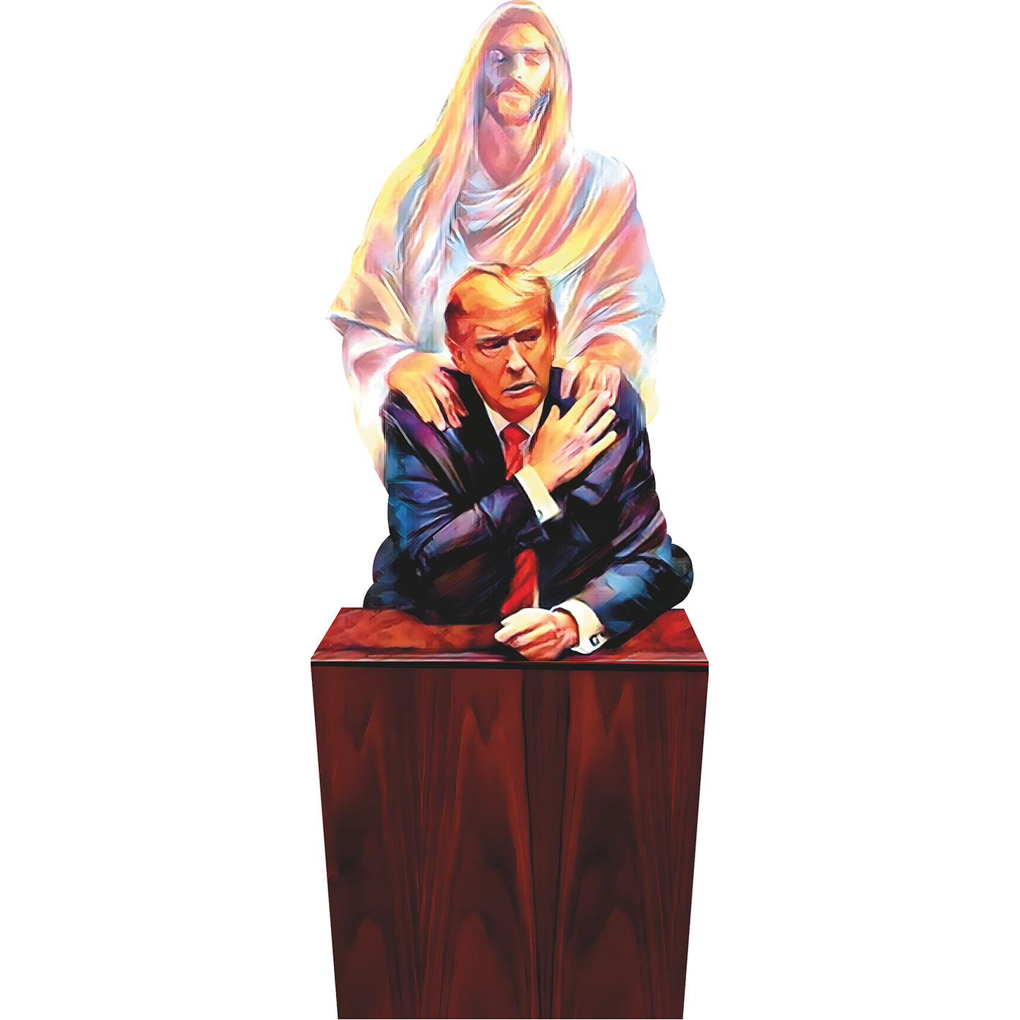 Donald Trump With Jesus Christ Cardboard Cutout