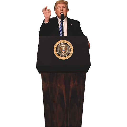 President Donald Trump Podium 2024 Cardboard Cutout