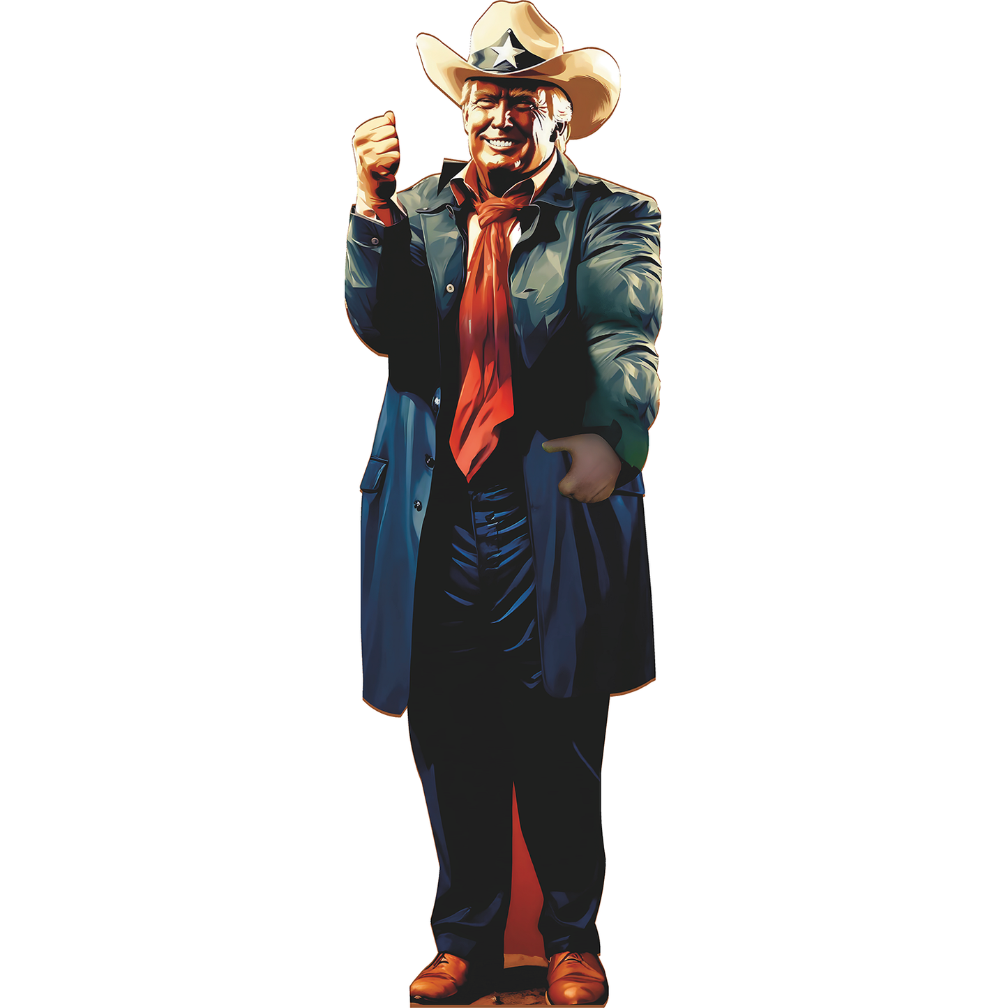 Donald Trump Texas Ranger Cowboy Law Man Cardboard Cutout
