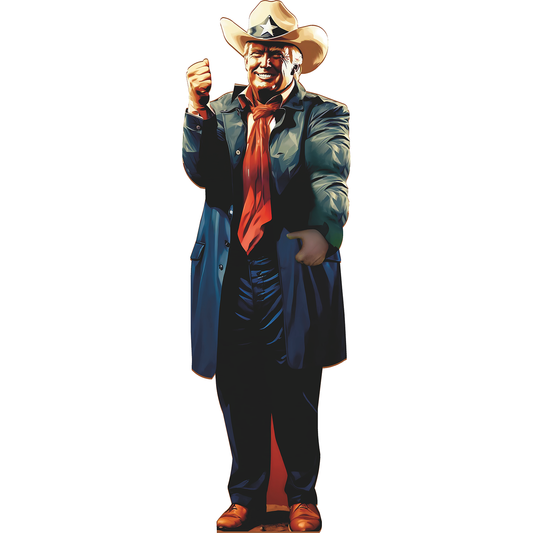 Donald Trump Texas Ranger Cowboy Law Man Cardboard Cutout