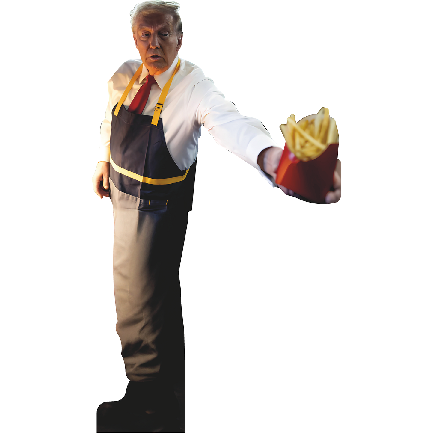 Donald Trump Handing Serving French Fries Cardboard Cutout