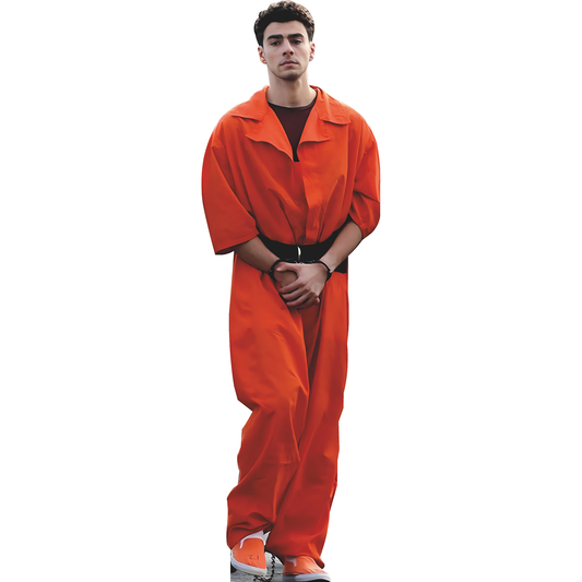 Luigi Mangione Jail Jumpsuit Cardboard Cutout