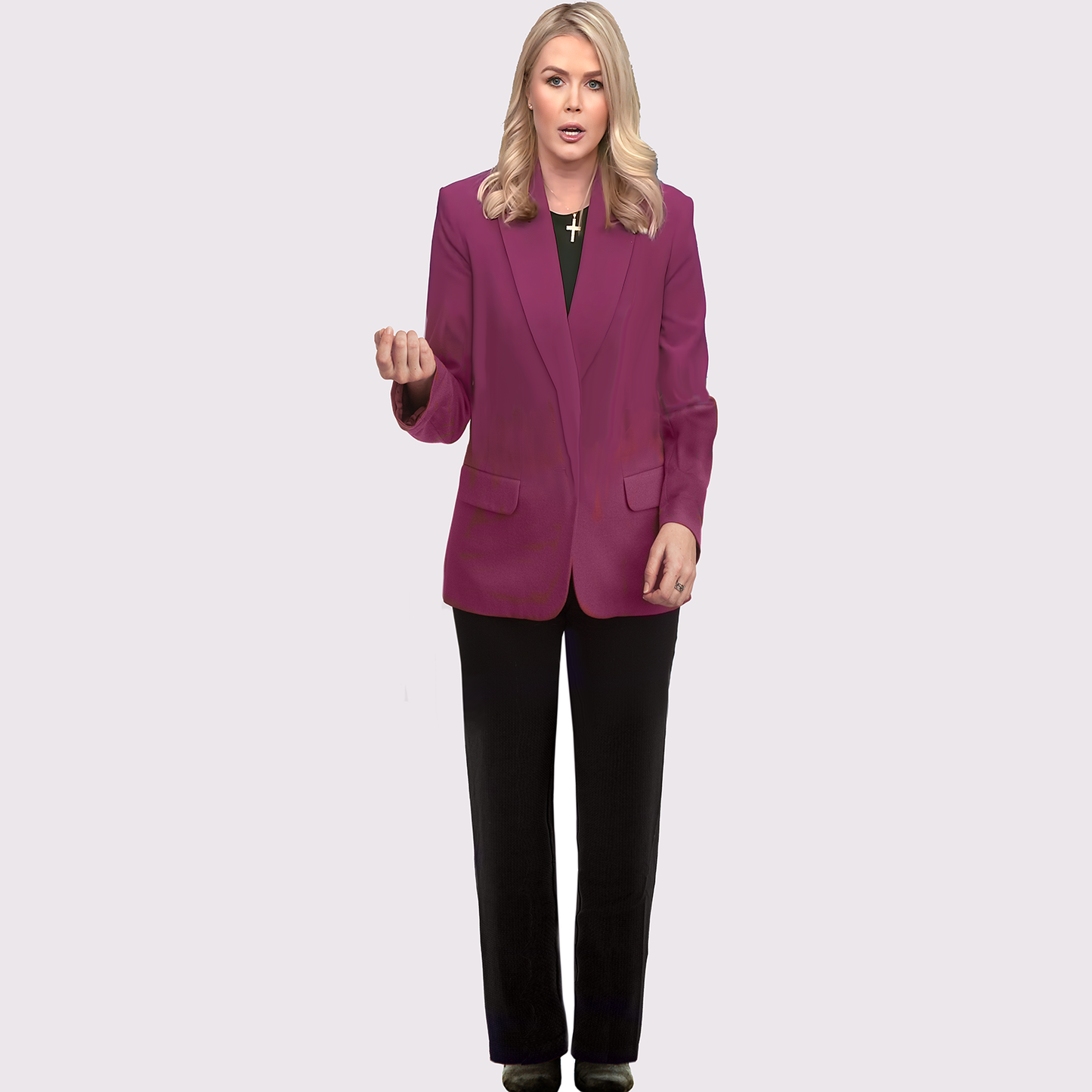 Karoline Leavitt Pink Coat Cardboard Cutout