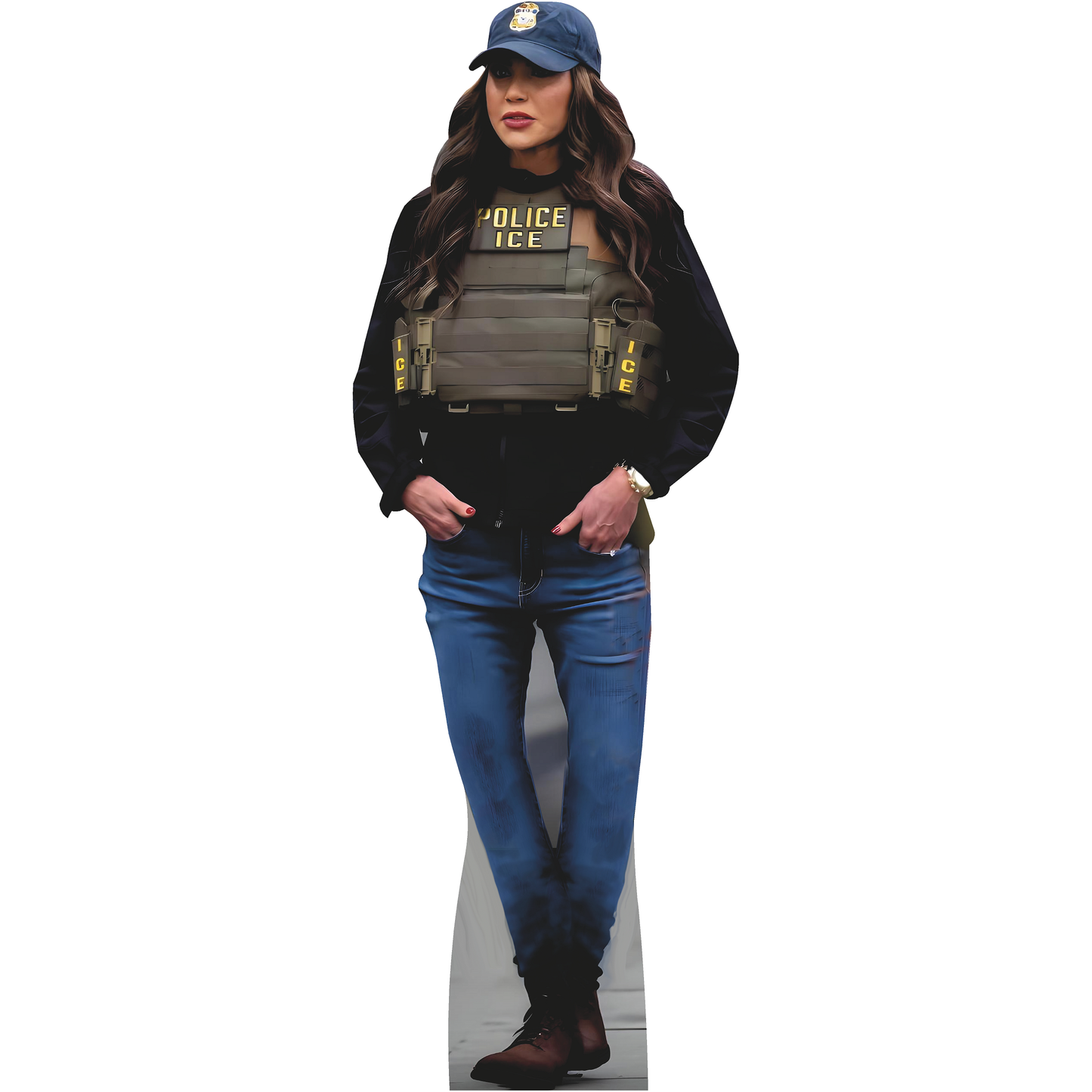 Kristi Noem ICE Police Bulletproof Vest Cardboard Cutout