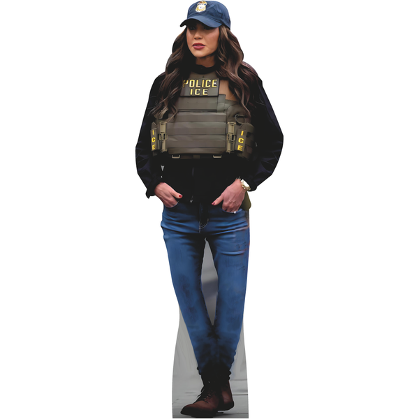 Kristi Noem ICE Police Bulletproof Vest Cardboard Cutout