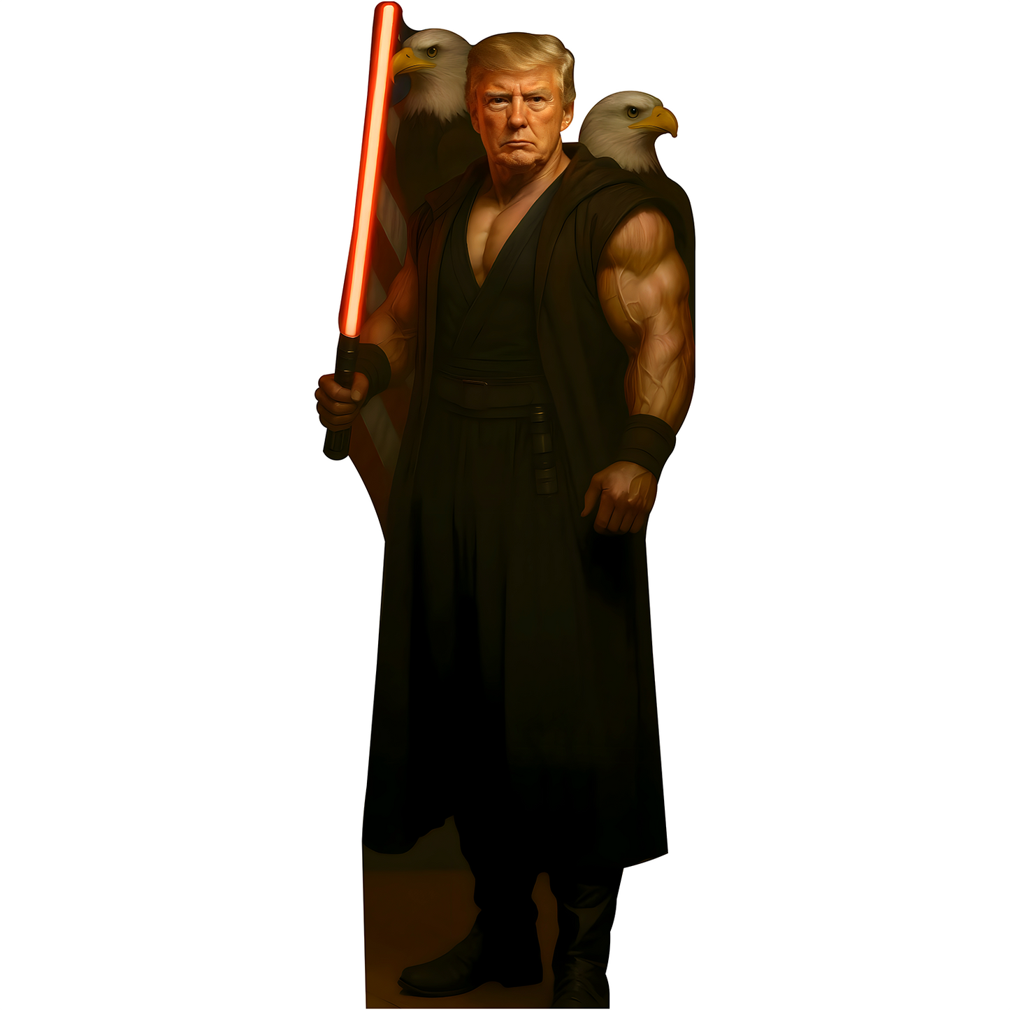 Donald J Trump May The Fourth 4th Bald Eagle Saber Rebel Cardboard Cutout