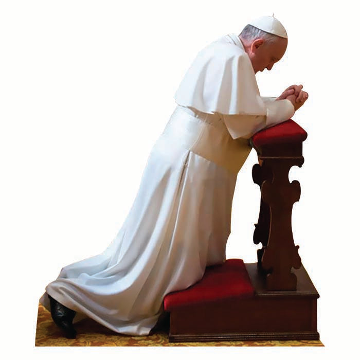Pope Francis Praying Cardboard Cutout