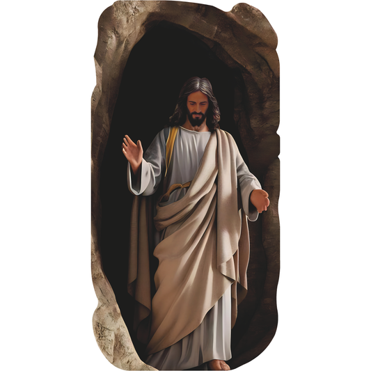 Jesus Christ Rising Resurrection From Cave Cardboard Cutout