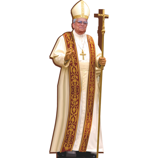 Pope Leo XIV Papal Ferula Ceremonial Staff Cardboard Cutout