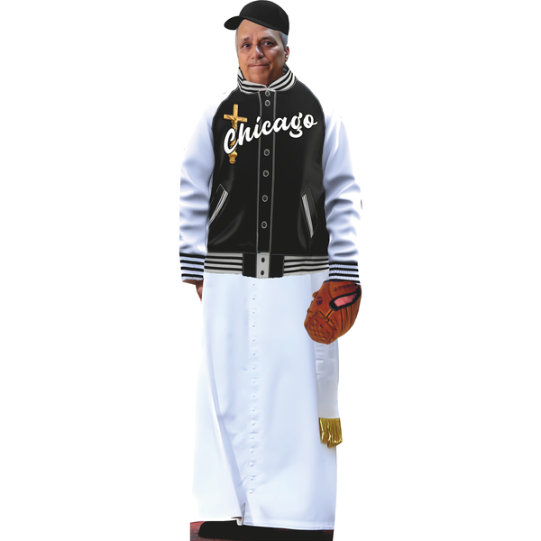 Pope Leo XIV Chicago Baseball Jacket Cardboard Cutout