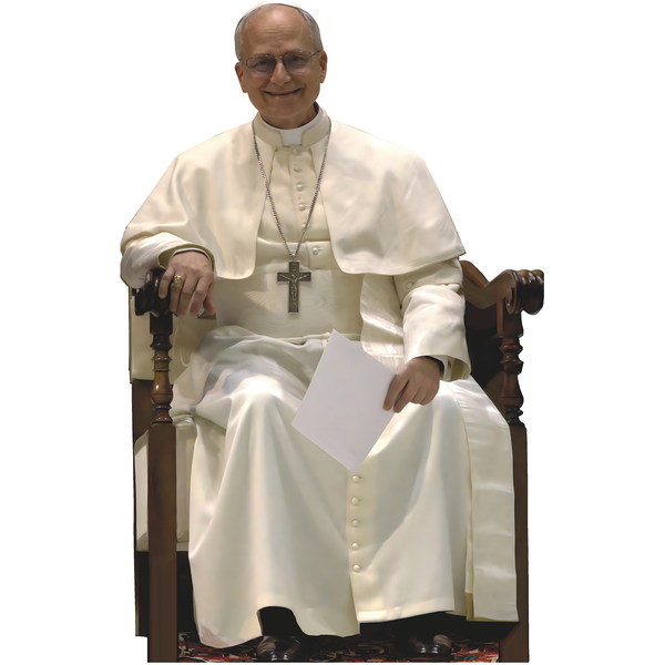 Pope Leo XIV Sitting Chair Cardboard Cutout