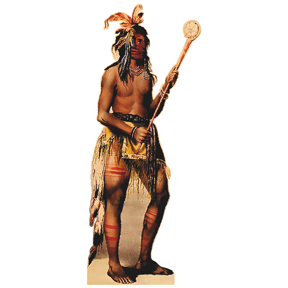 Indian with Staff Lacrosse Cardboard Cutout
