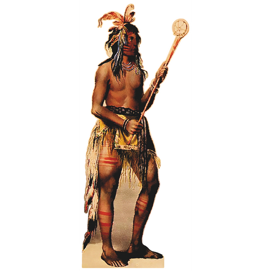 Indian with Staff Lacrosse Cardboard Cutout