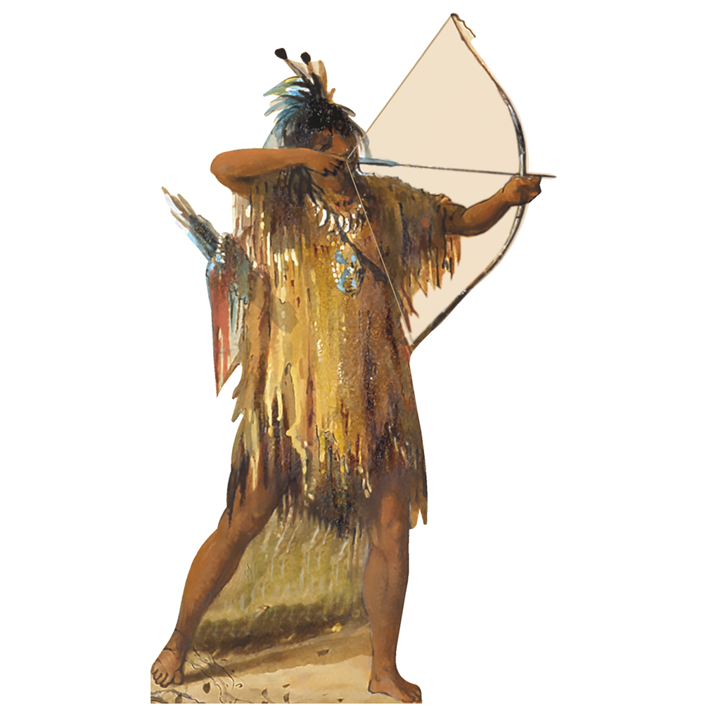 Indian Woman with Bow and Arrow Cardboard Cutout