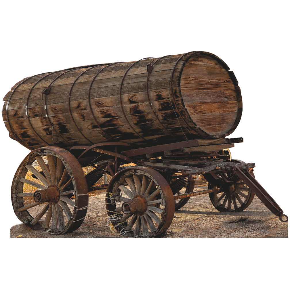Pioneer Wood Barrel Wagon Cardboard Cutout