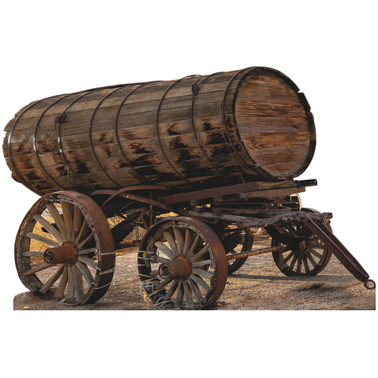 Pioneer Wood Barrel Wagon Cardboard Cutout