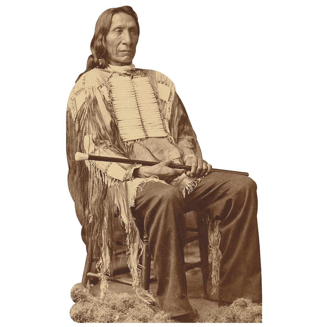Native American Chief Red Cloud Sitting Cardboard Cutout