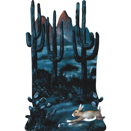 Wild West Cowboy Mountains Cactus Rabbit Grass Frontier Landscape Yellow Stone 1883 Backdrop Cardboard Cutout