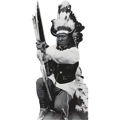 Kiowa Elder Elk Tongue Bow Arrows Cardboard Cutout