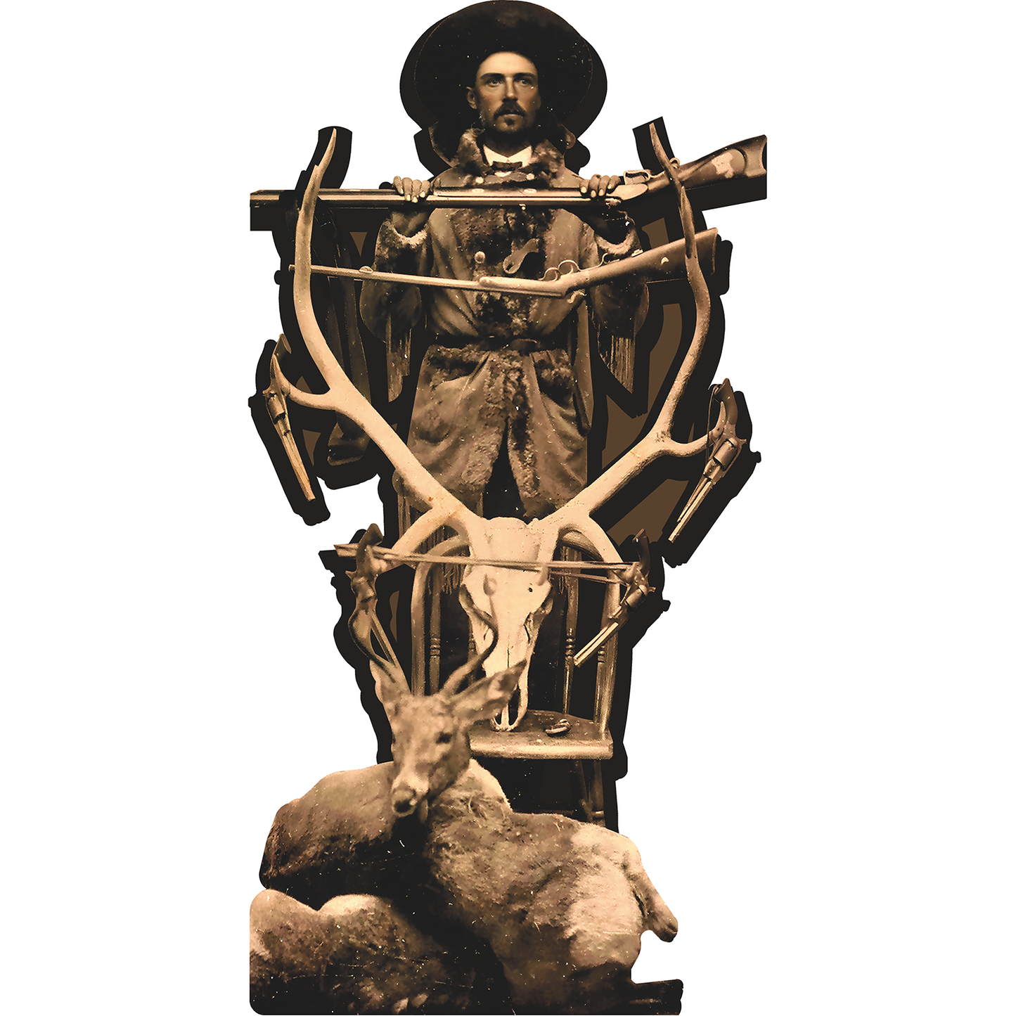 Buffalo Bill Guns and Game Deer Skull 1871 Cardboard Cutout